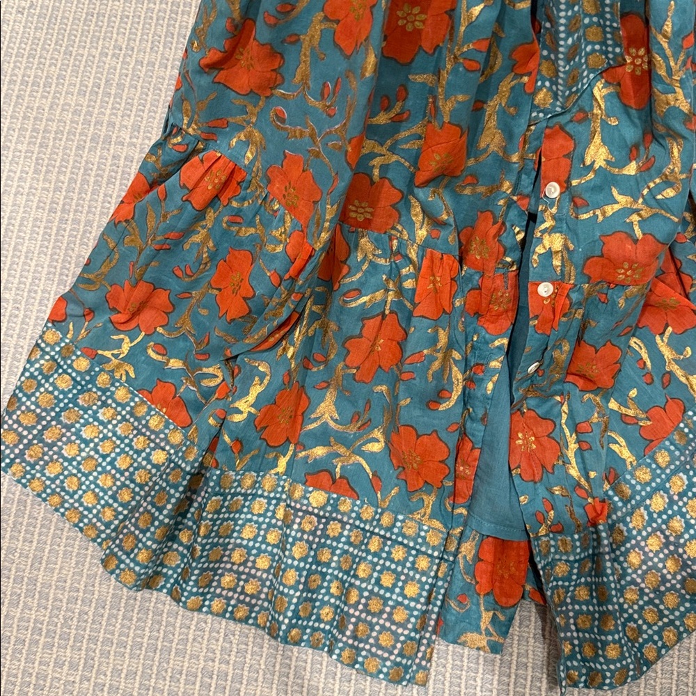 Oliphant Blue and Orange Floral Maxi Dress - Picture 5 of 5